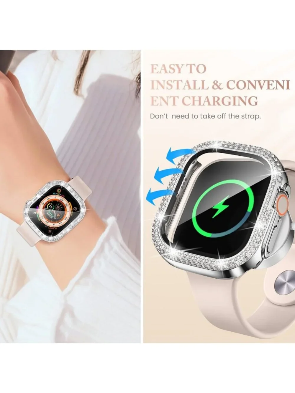 4-Pack Bling Cases with Glass for Apple Watch Ultra 49mm - Stylish & Durable